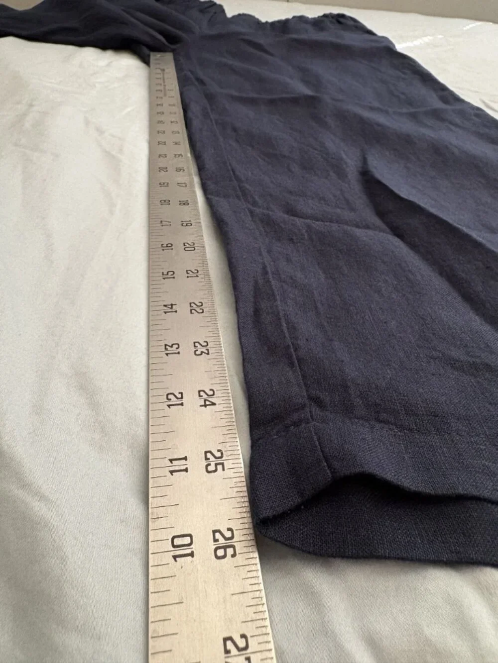 NWT Quince Womens 100% European Linen Pants Large Deep Navy Coastal Quiet Luxury